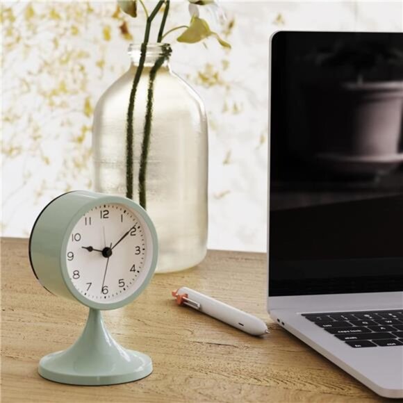 Cute Analog Alarm Clock, Small Retro Table Clock Battery - Picture 5 of 7